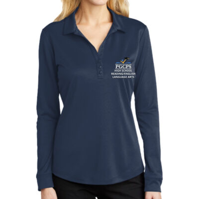 HS RELA Ladies Silk Touch Performance LS Polo 3 Thumbnail