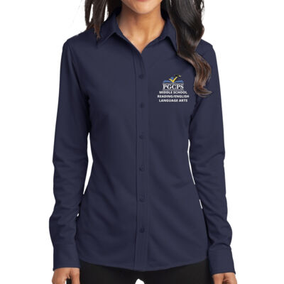 MS RELA Ladies Dimension Knit Dress Shirt 2 Thumbnail